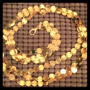 Elegant Golden Charm Waist Chain Belt& Necklace